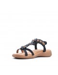 Flat sandals in faux leather for women