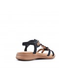 Flat sandals in faux leather for women