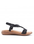 Flat sandals in faux leather for women