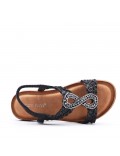 Flat sandals in faux leather for women