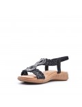 Flat sandals in faux leather for women