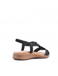 Flat sandals in faux leather for women