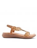 Flat sandals in faux leather for women