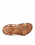 Flat sandals in faux leather for women