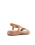 Flat sandals in faux leather for women