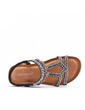 Flat sandals in faux leather for women