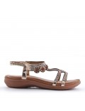 Flat sandals in faux leather for women