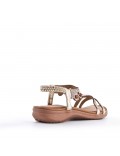 Flat sandals in faux leather for women