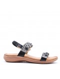 Sandale plat en simili cuir pour femme