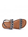 Sandale plat en simili cuir pour femme
