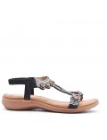 Flat sandals in faux leather for women