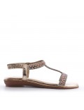 Flat sandals in faux leather for women