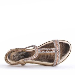 Flat sandals in faux leather for women