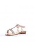 Flat sandals in faux leather for women