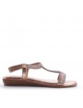 Flat sandals in faux leather for women