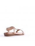 Flat sandals in faux leather for women