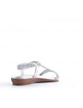 Flat sandals in faux leather for women