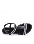 Flat sandals in faux leather for women