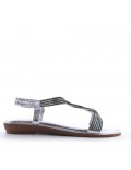 Flat sandals in faux leather for women