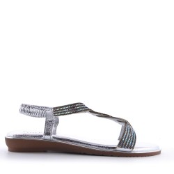 Sandale plat en simili cuir pour femme