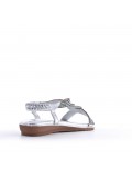 Flat sandals in faux leather for women