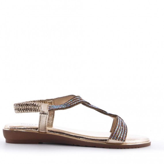 Flat sandals in faux leather for women