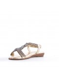 Flat sandals in faux leather for women