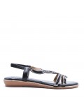 Flat sandals in faux leather for women