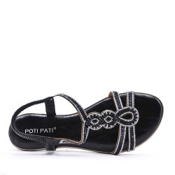 Flat sandals in faux leather for women