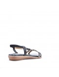 Flat sandals in faux leather for women