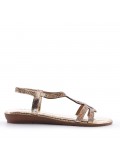 Flat sandals in faux leather for women