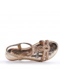 Flat sandals in faux leather for women