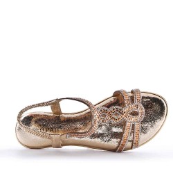 Flat sandals in faux leather for women