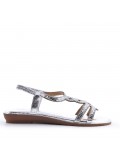 Flat sandals in faux leather for women