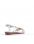 Flat sandals in faux leather for women