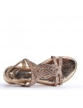 Flat sandals in faux leather for women