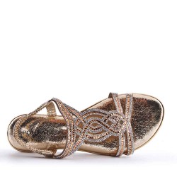 Flat sandals in faux leather for women