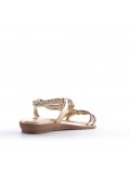 Flat sandals in faux leather for women