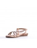 Flat sandals in faux leather for women