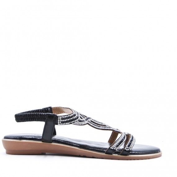 Flat sandals in faux leather for women