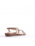 Flat sandals in faux leather for women