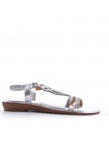 Flat sandals in faux leather for women