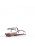 Flat sandals in faux leather for women