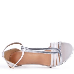 Faux leather heeled sandal