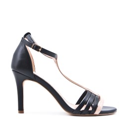 Faux leather heeled sandal