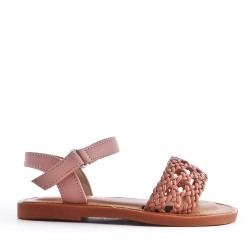 Sandale fille en simili cuir