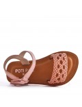 Girl's faux leather sandal