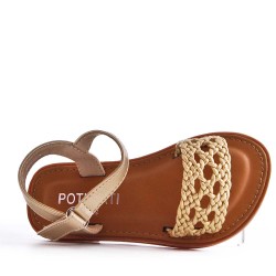 Sandale fille en simili cuir