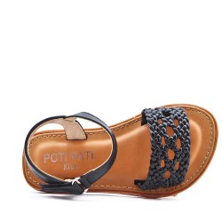 Sandale fille en simili cuir