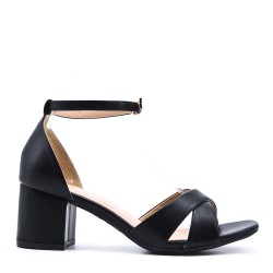 Faux leather heeled sandal